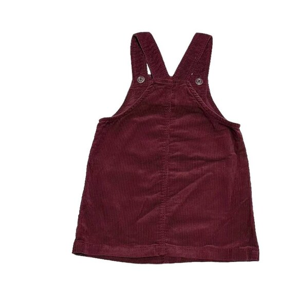 Old Navy Baby Girls Corduroy Overall Pinafore Dress Wine Maroon - Picture 3 of 3